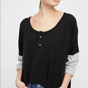 Free People Star Deconstructed Henley tee shirt